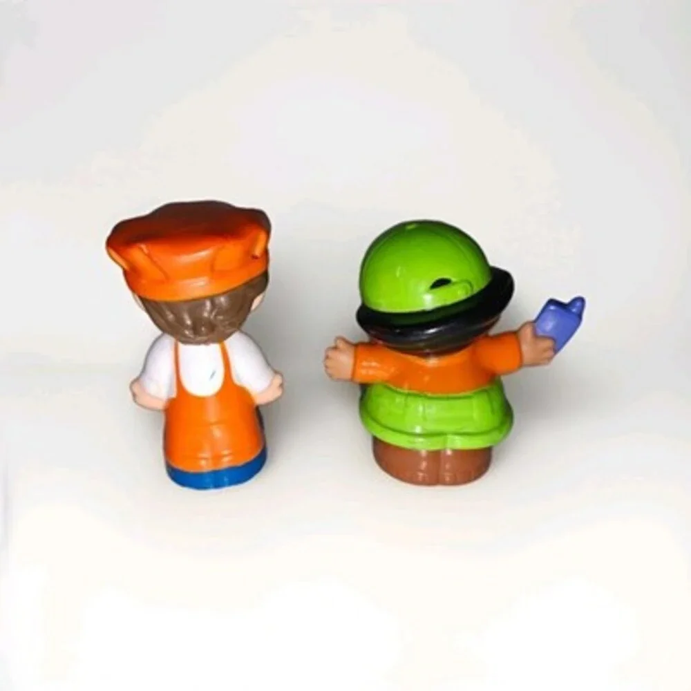 Fisher-Price Little People Lot of 2 Zoo Train Conductor Zookeeper Figures 2.5"_2
